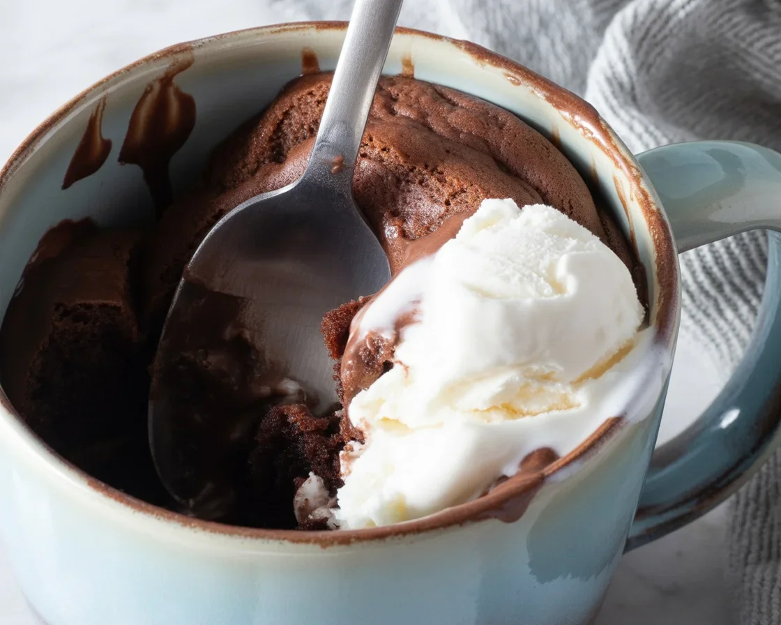 Delicious Vegan Protein Mug Cake, gluten-free and ready in under 5 minutes.