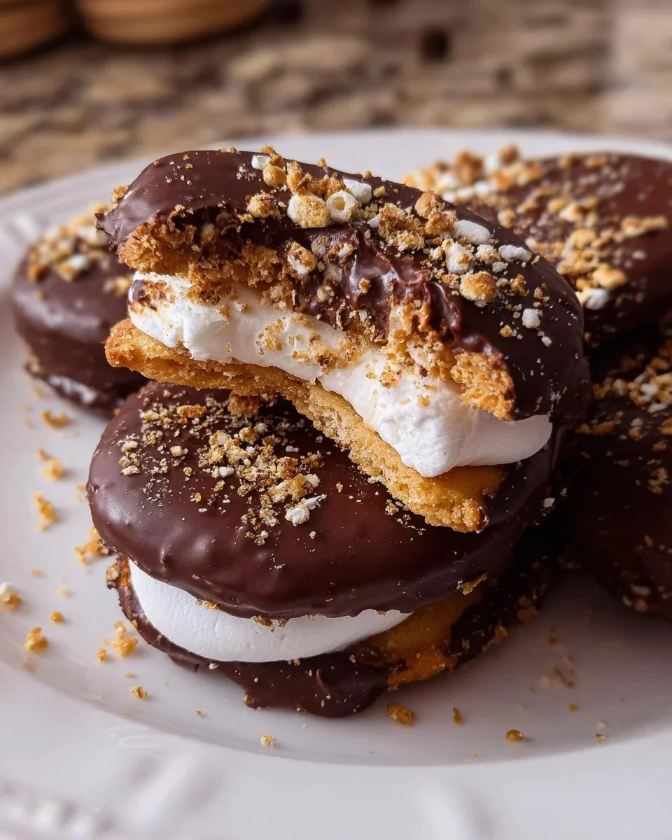 Delicious S'mores Cookies with chocolate, marshmallows, and graham crackers.