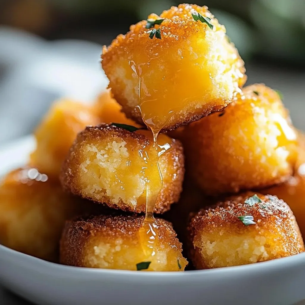 Delicious Southern honey butter cornbread poppers served warm