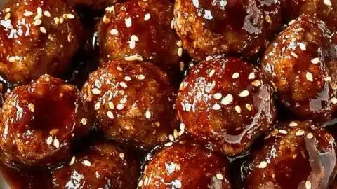 Sweet chili cocktail meatballs served at a gathering