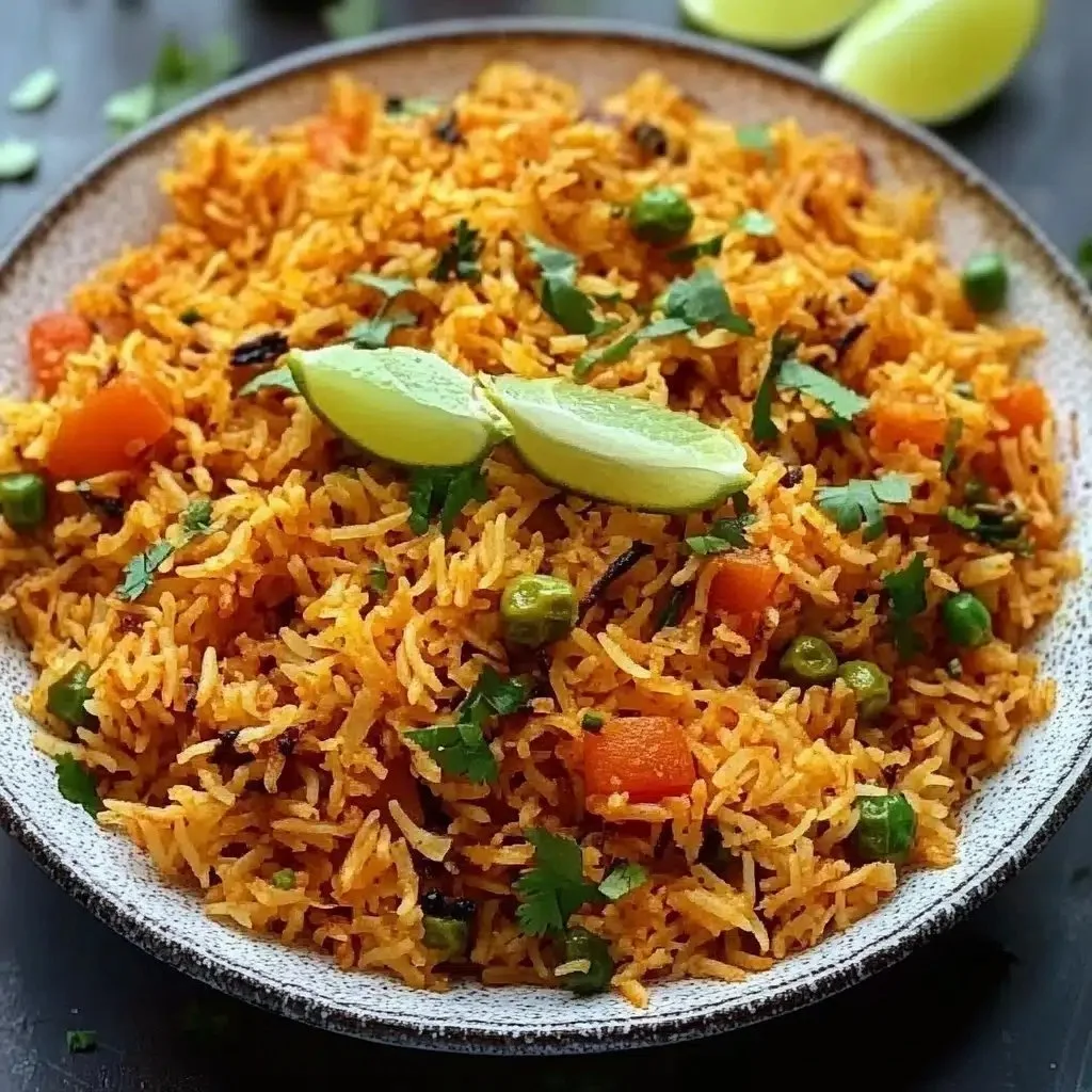 Delicious Tawa Pulao served with chopped vegetables and spices