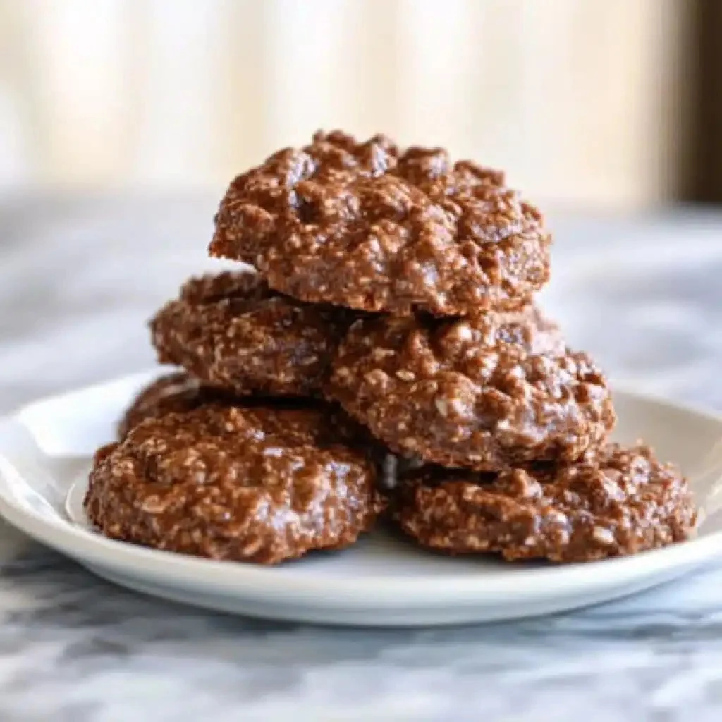 Delicious Vintage No-Bake Cookies made with chocolate, no peanut butter