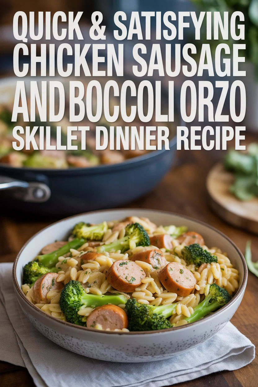 Chicken Sausage and Broccoli Orzo Skillet