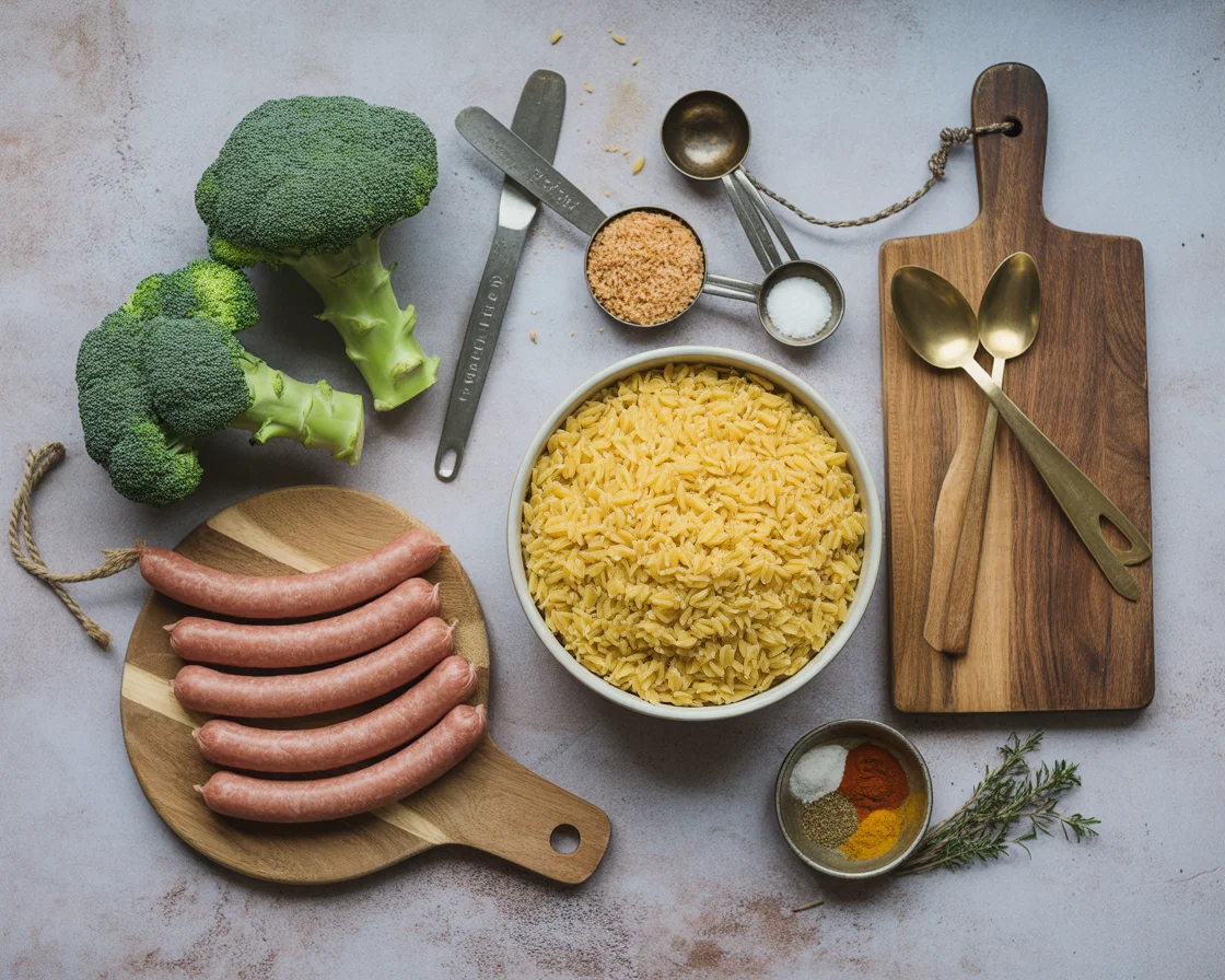 30-Minute Chicken Sausage and Broccoli Orzo Skillet Dinner for Quick Meals