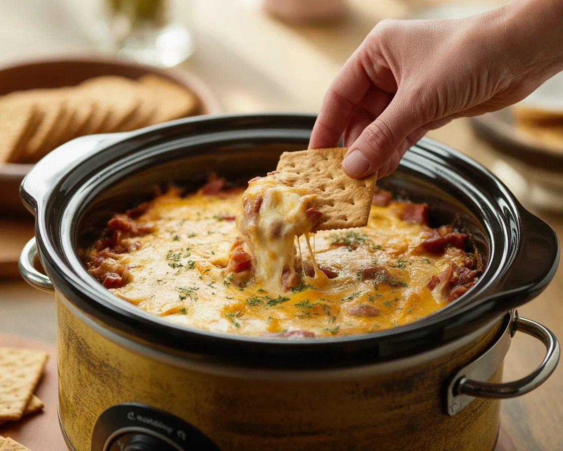 Irresistible Crockpot Reuben Dip with Crispy Rye Bread for Any Gathering