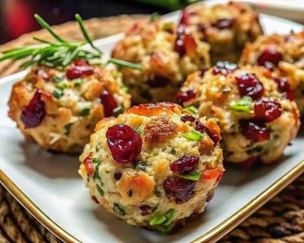 Cranberry Turkey Stuffing Balls