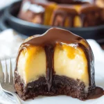 Delicious Chocoflan dessert layered with chocolate cake and flan