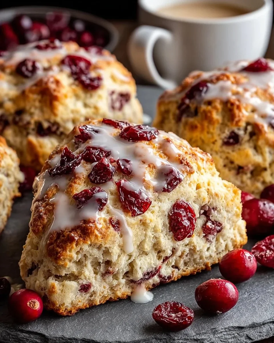 Delicious Cranberry Orange Maple Scones on a baking tray