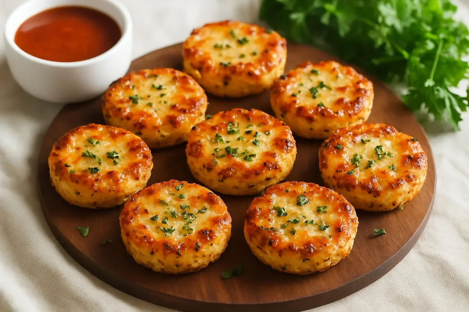 Crispy cauliflower pizza bites served on a plate, showcasing a healthy pizza alternative.