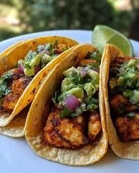 Crispy Poblano Chicken Tacos with Avocado-Jalapeño Salsa