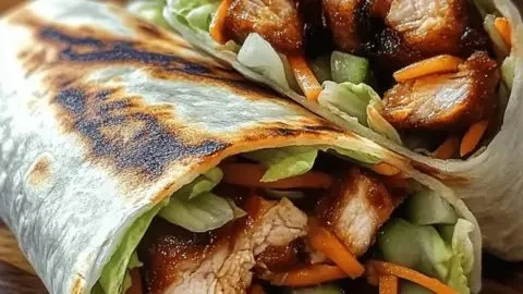 Customizable teriyaki chicken wrap loaded with fresh ingredients.