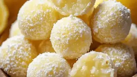Delicious lemon truffles ready to offer a zesty sweet escape.