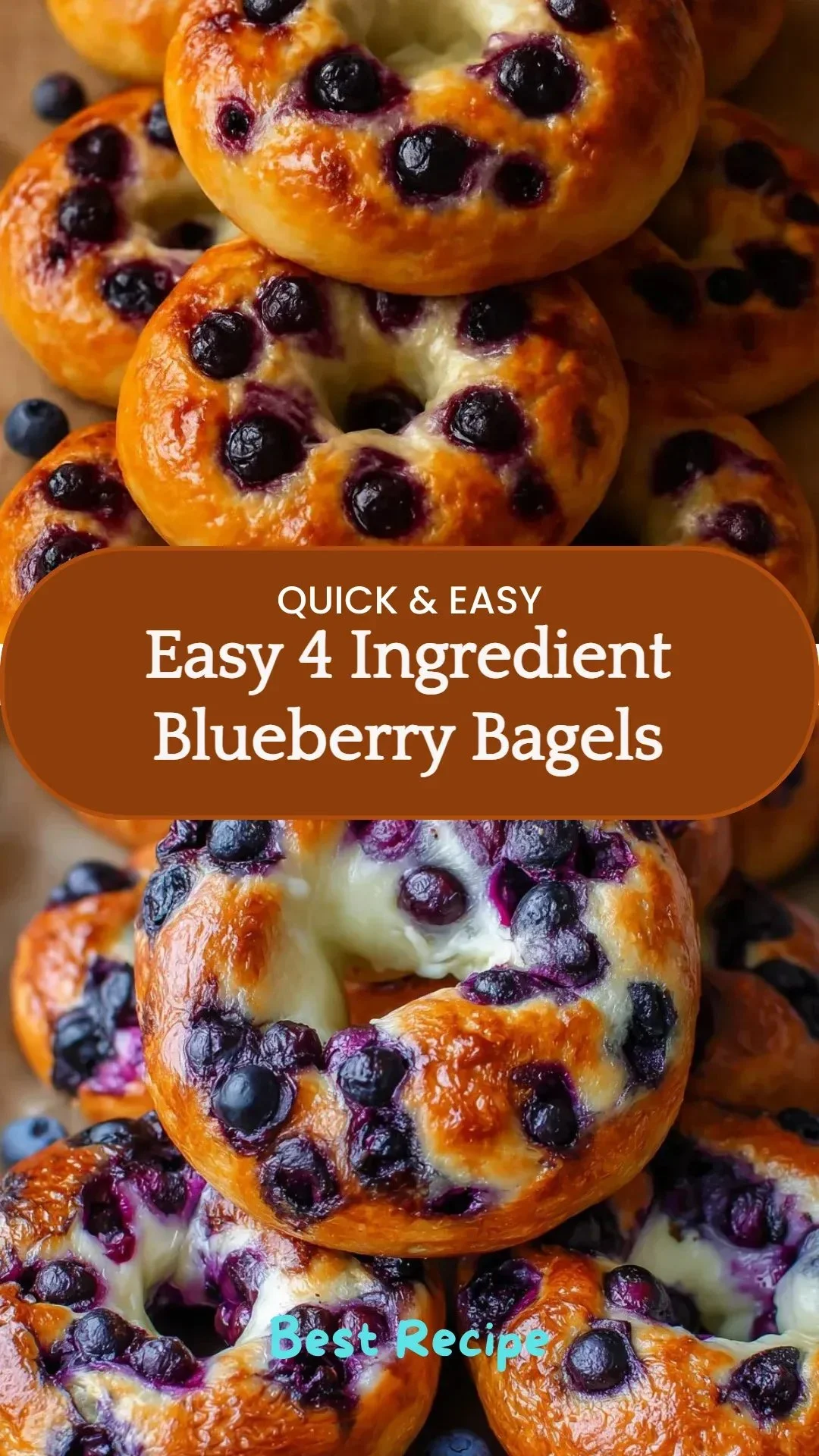 Delicious homemade blueberry bagels made with just 4 ingredients.