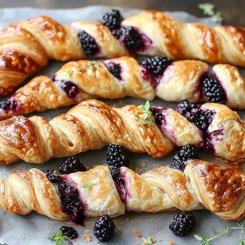 Easy blackberry goat cheese puff pastry twists for a fancy snack