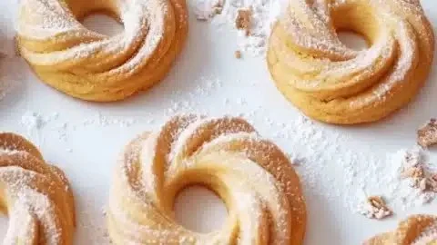 Delicious marzipan cookies that melt in your mouth, beautifully arranged on a plate.