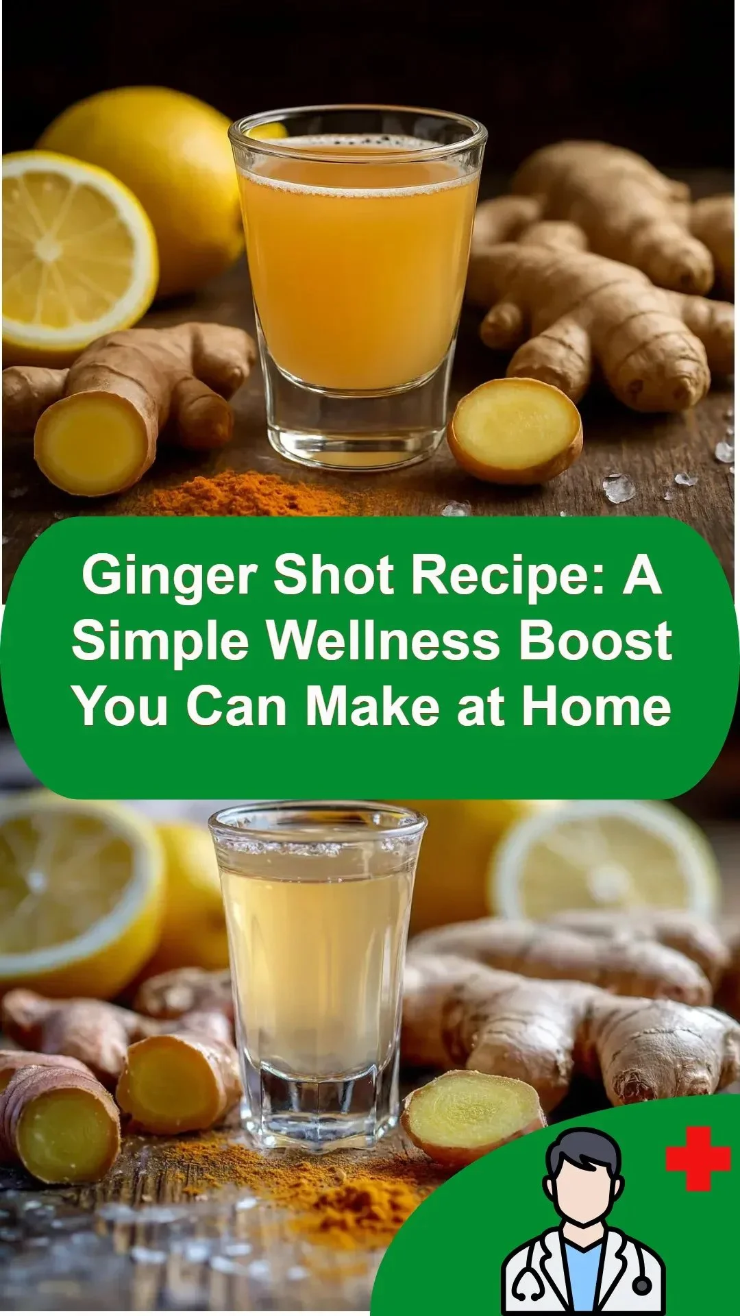 A refreshing ginger shot in a glass, promoting health and wellness benefits.