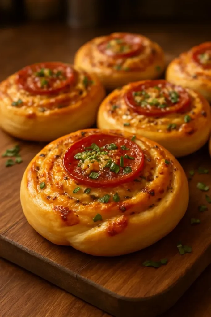 High protein pepperoni pizza rolls deliciously baked and ready to enjoy