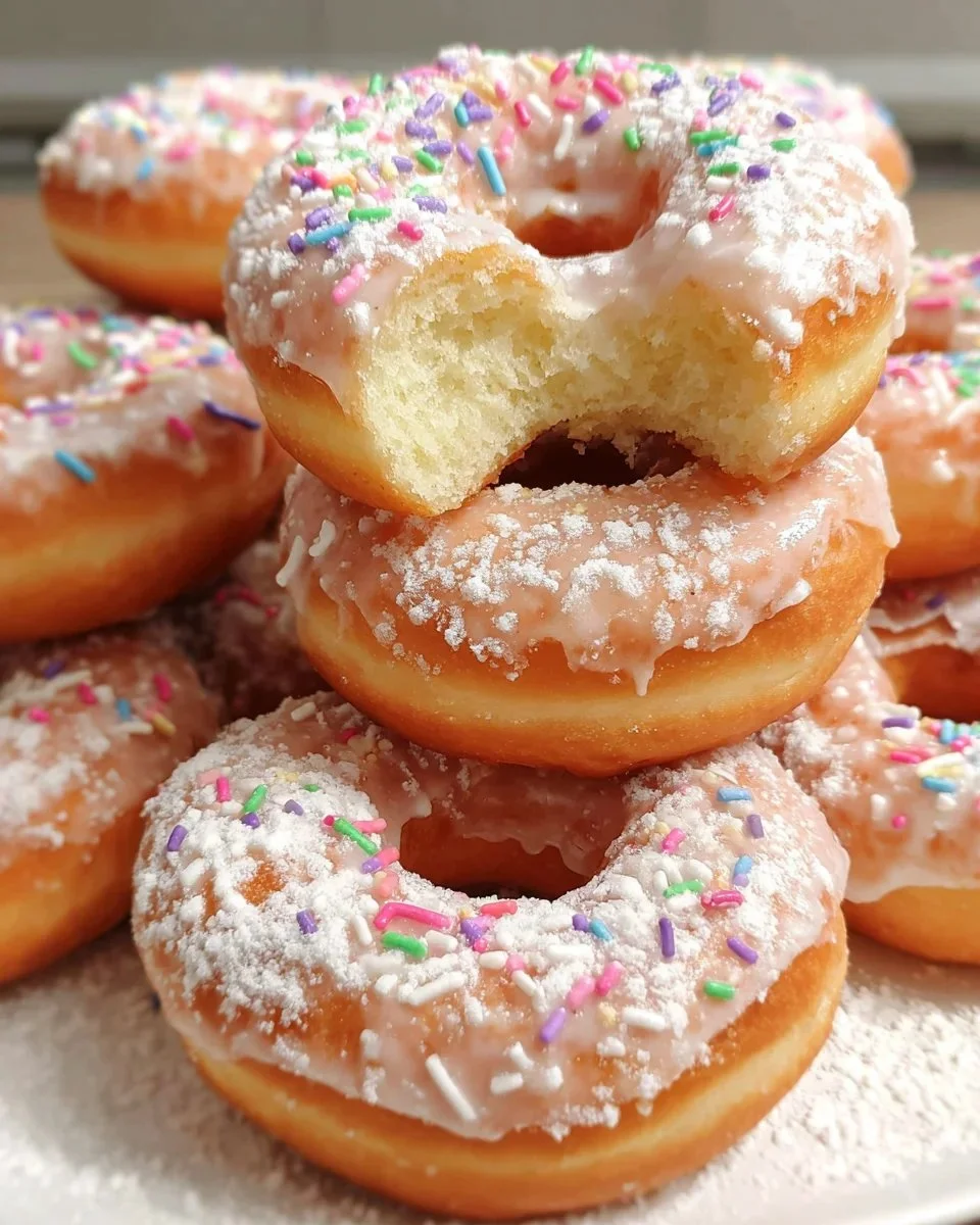 Homemade potato donuts served with milk on a rustic table