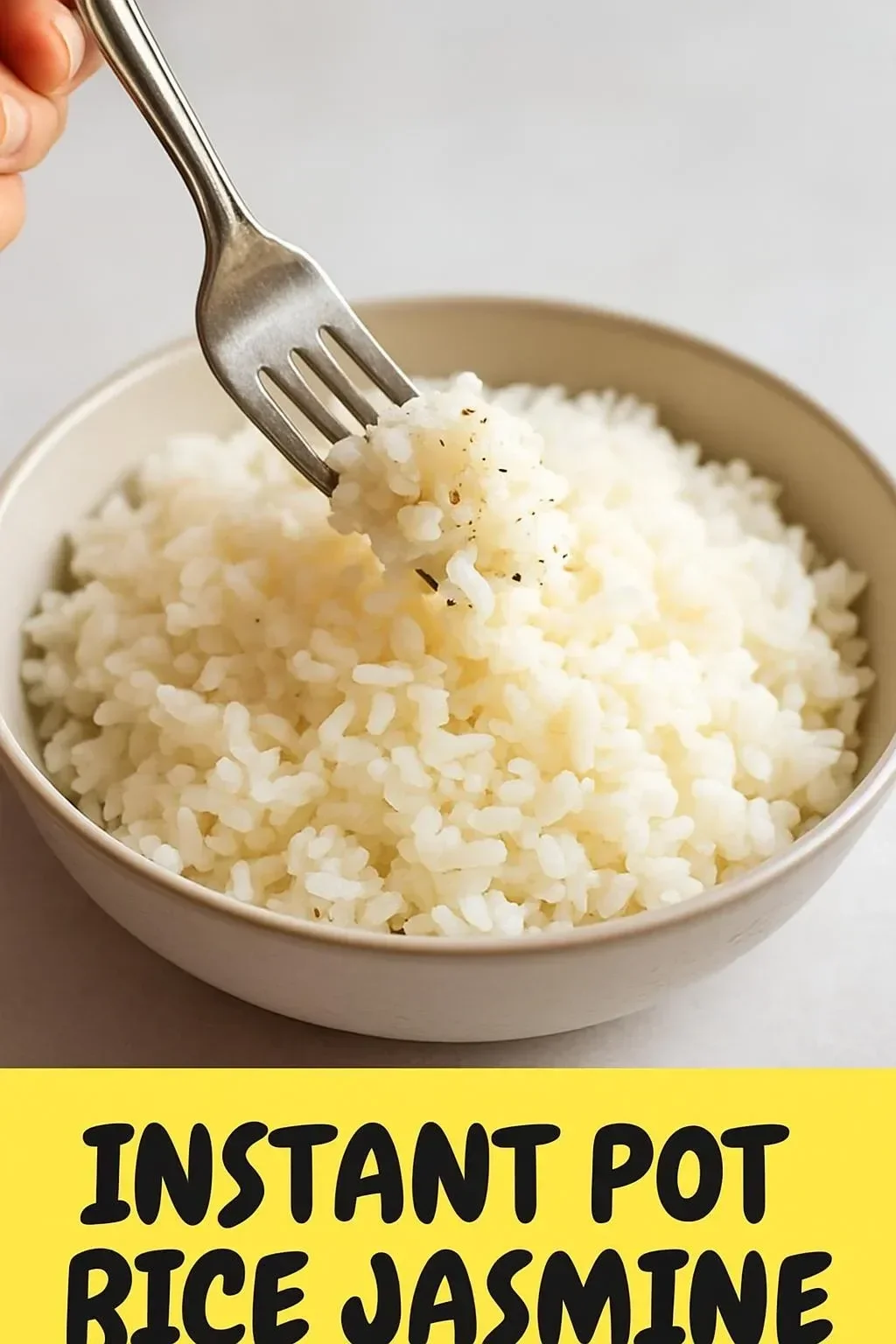 Fluffy Instant Pot jasmine rice ready to serve