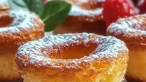 Fluffy cinnamon sugar muffins topped with a sweet glaze and cinnamon.