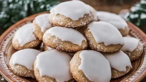 Delicious homemade Pfeffernüsse cookies on a cozy table setting.