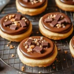 Delicious Twix cookies topped with caramel and chocolate