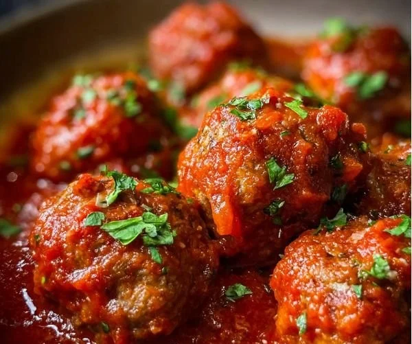 Italian meatballs simmered in rich marinara sauce
