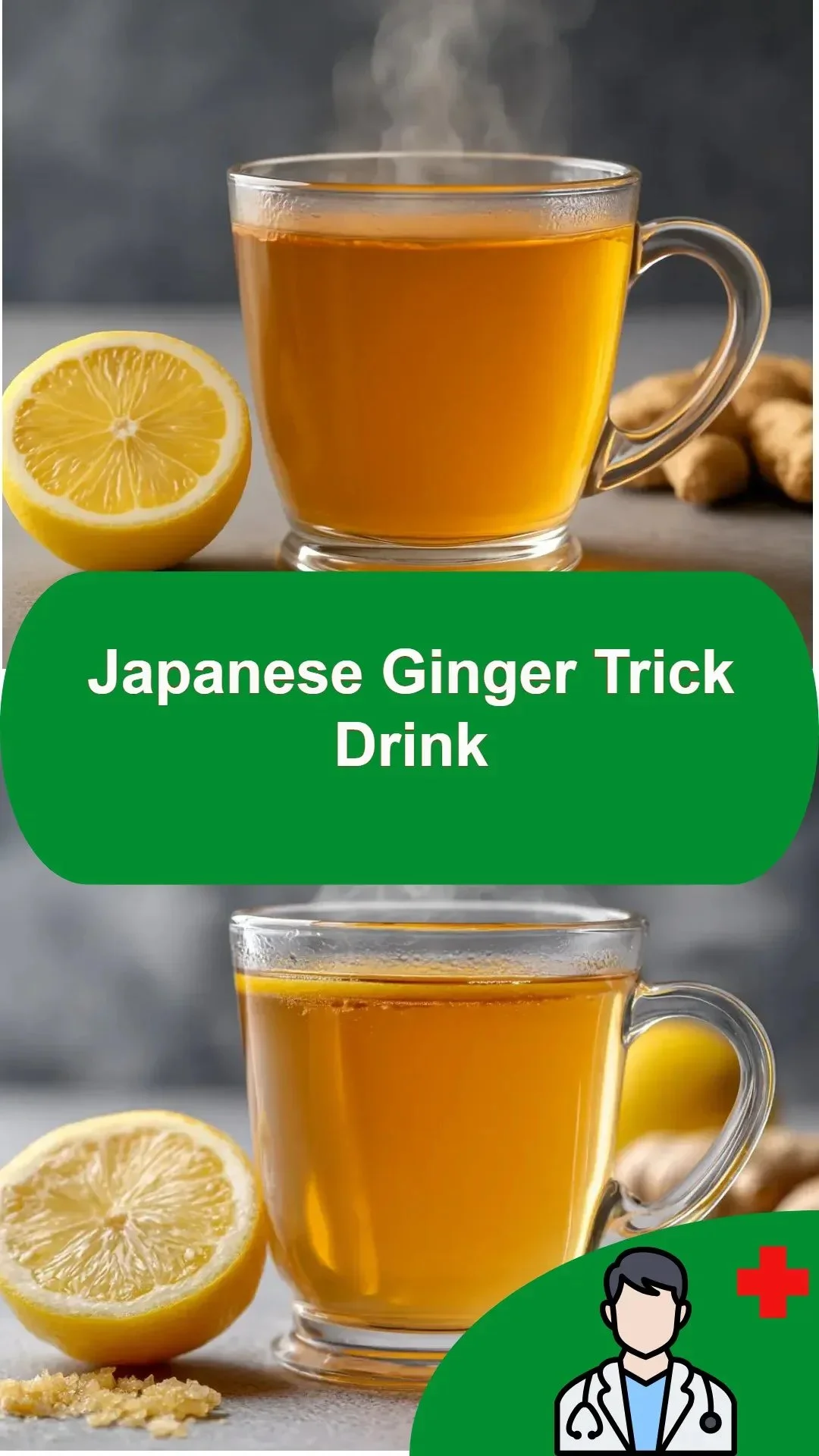 Japanese Ginger Trick Drink with fresh ingredients in a glass