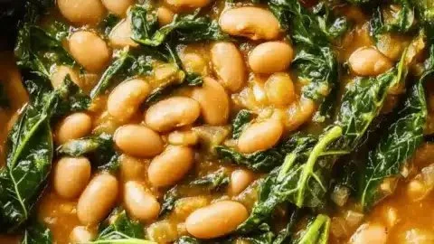 Mediterranean white beans and greens dish, rich in flavor and nutrition