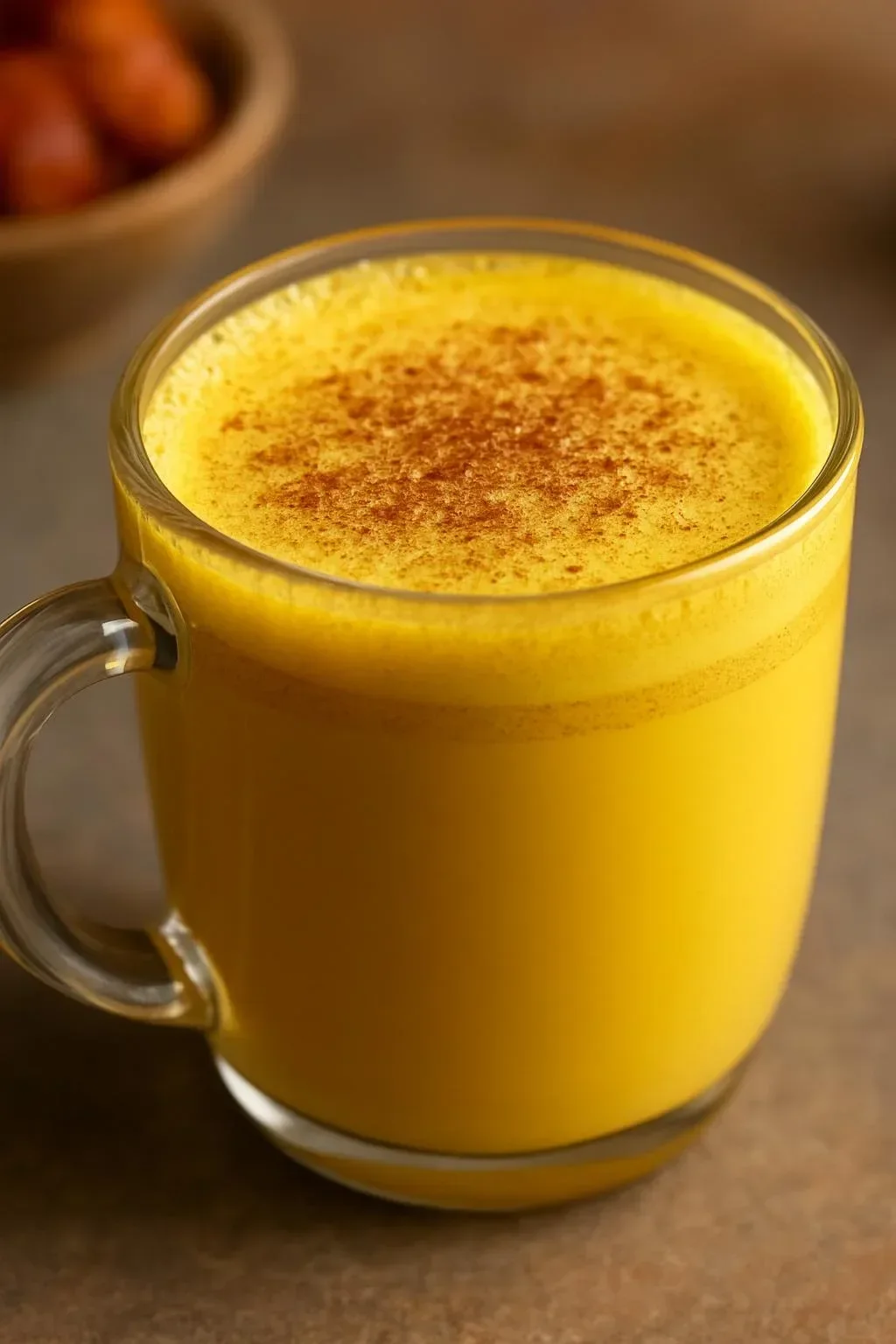 Morning turmeric drink for wellness and vitality with spices and herbs