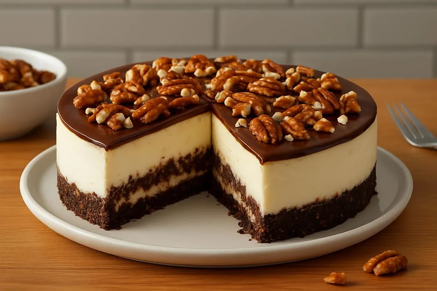 Delicious no-bake turtle lush bars stacked on a plate