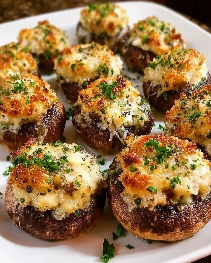Delicious Olive Garden stuffed mushrooms served fresh with herbs and spices