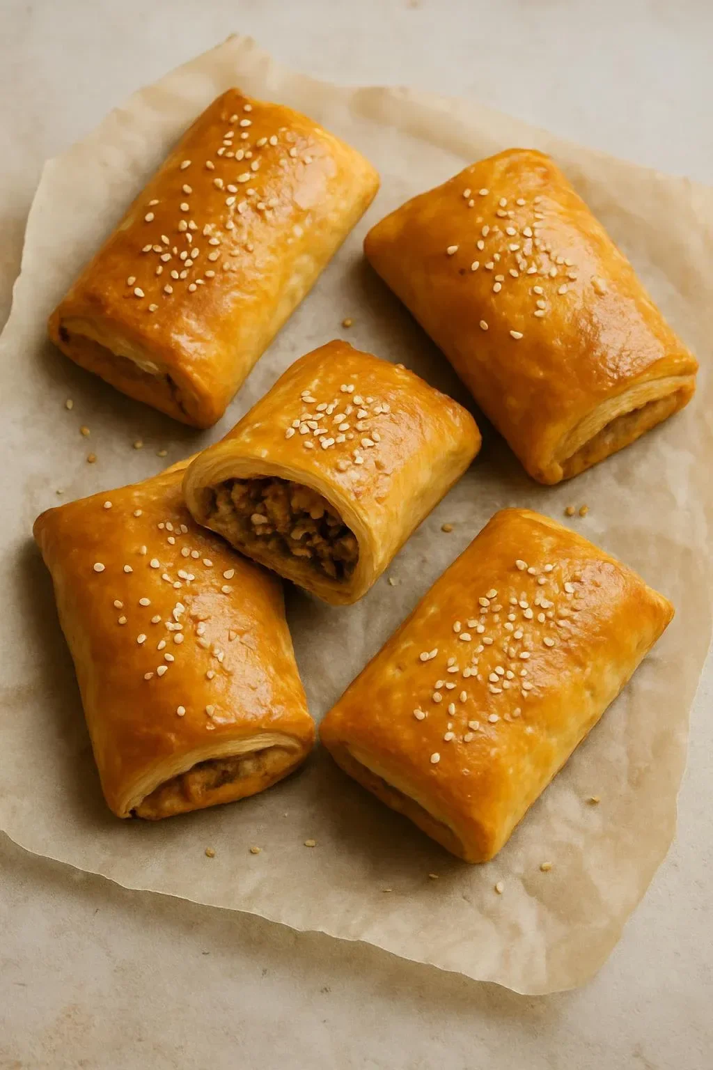 Savory Bobotie Filo Parcels baked to perfection, ideal for home meals.