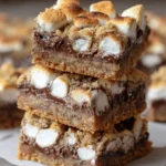 Delicious S'mores Bars made with cookie and graham cracker layers