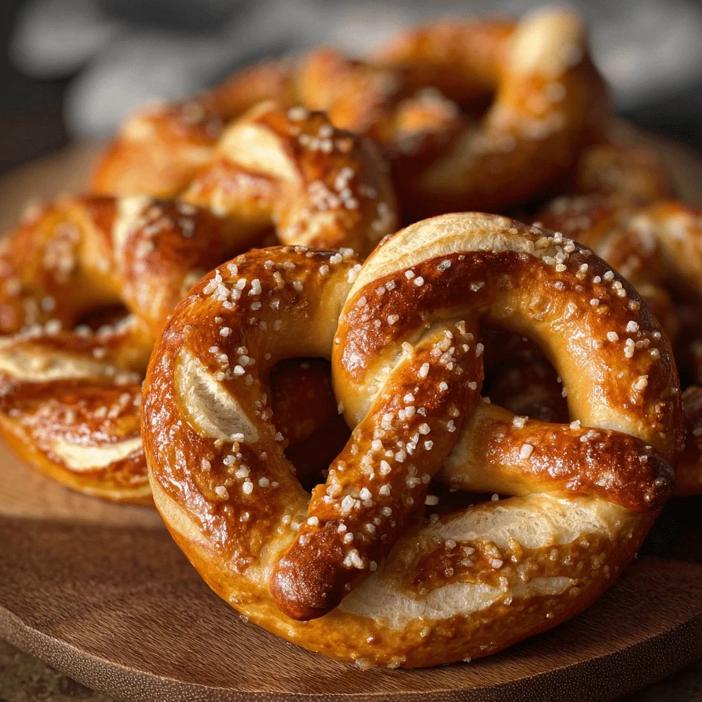 Delicious soft homemade pretzels ready to be enjoyed with dipping sauces.