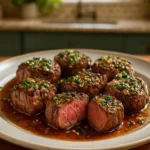 Deliciously seasoned steak bites cooked in garlic butter.
