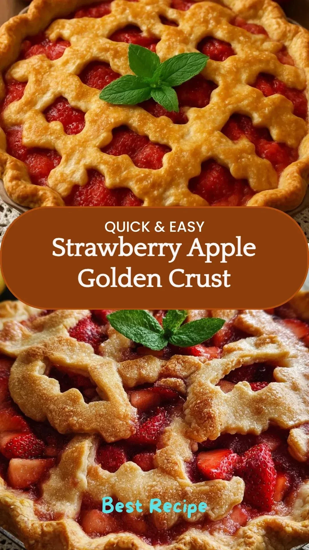 Delicious Strawberry Apple Golden Crust dessert with fruit filling