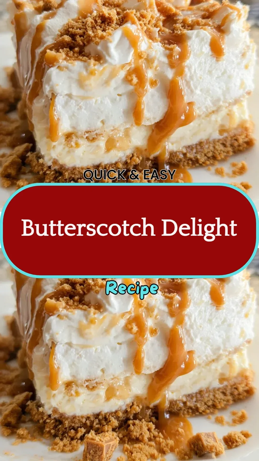 Delicious butterscotch delight dessert in a beautiful presentation