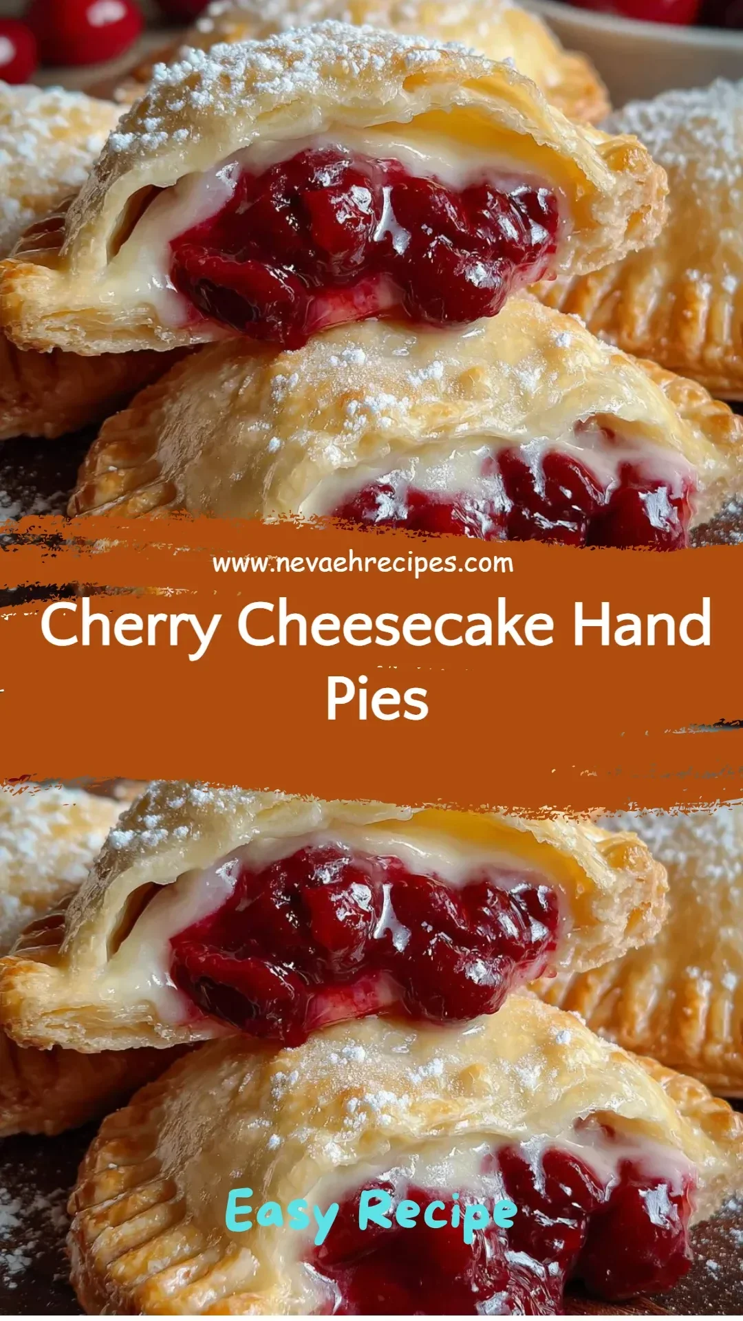 Delicious cherry cheesecake hand pies with flaky crust and sweet cherry filling.