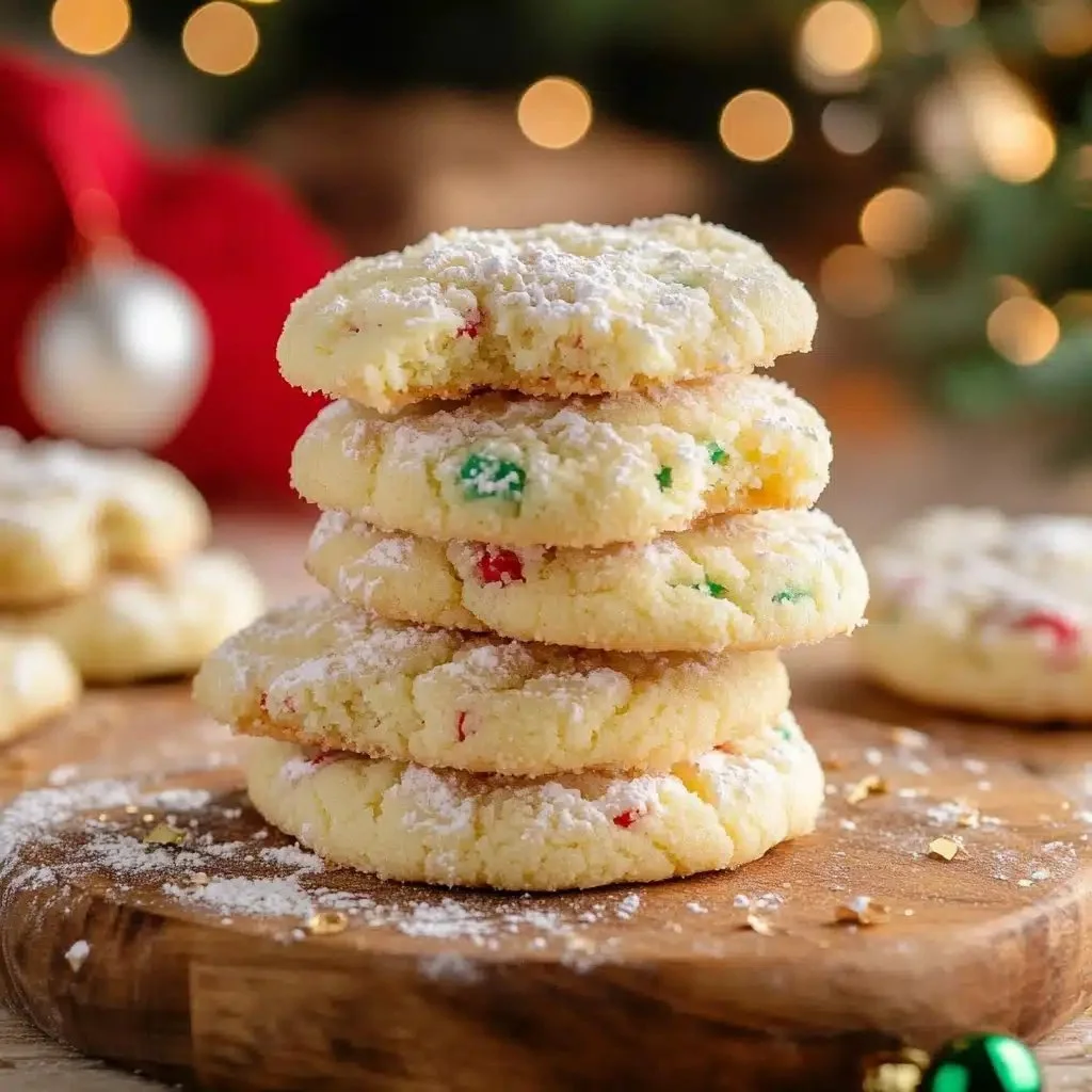 Festive Christmas Gooey Butter Cookies with a soft, gooey texture, perfect for the holidays.