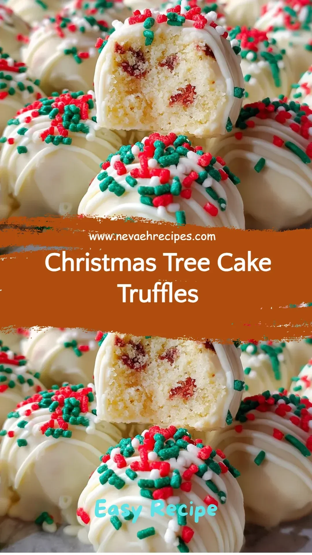 Deliciously decorated Christmas Tree Cake truffles styled like Christmas trees
