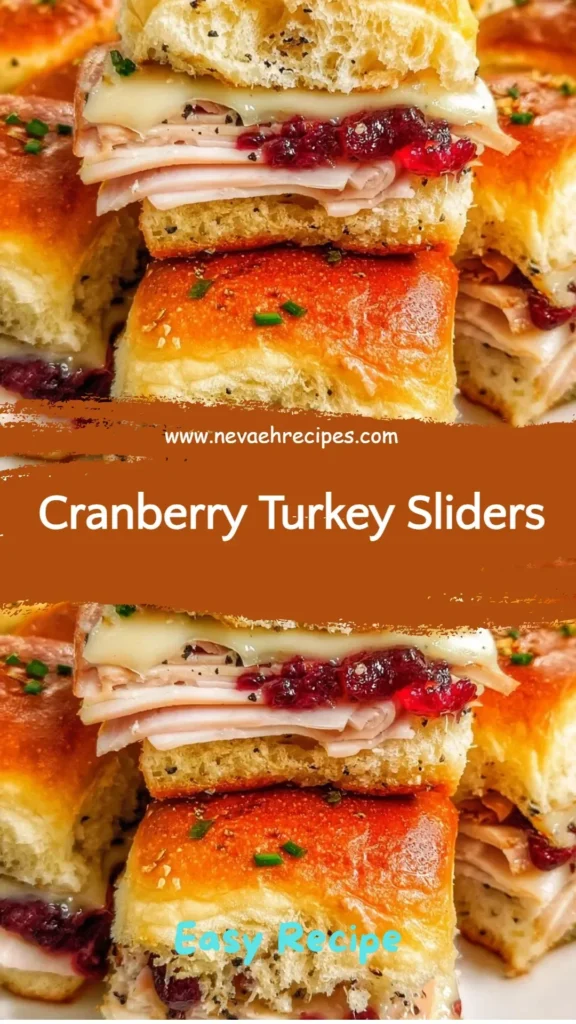 Cranberry Turkey Sliders served on a platter with festive garnishes
