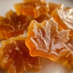 Delicious homemade maple syrup candy displayed on a rustic wooden table