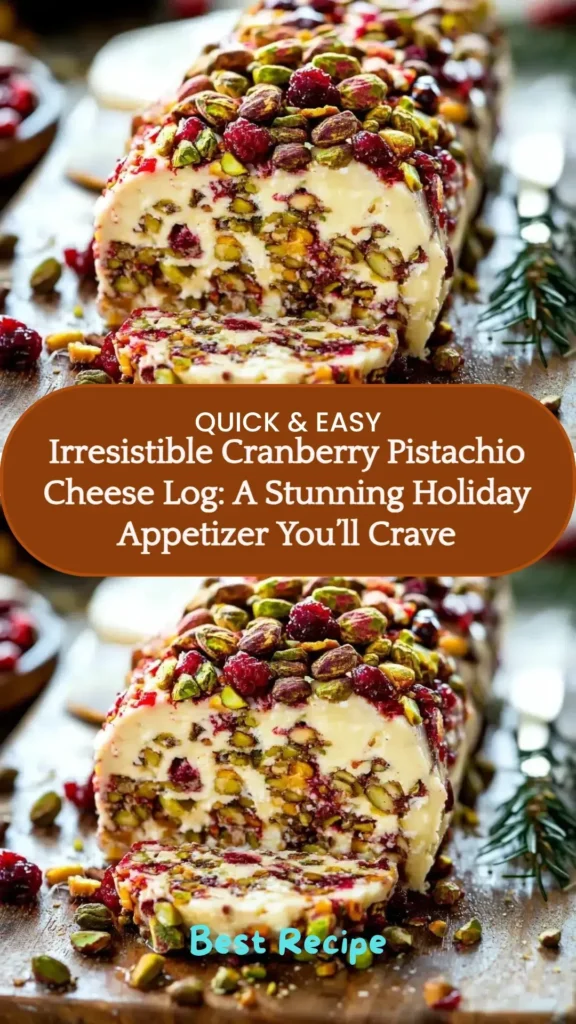 Cranberry Pistachio Cheese Log: a festive and delicious holiday appetizer