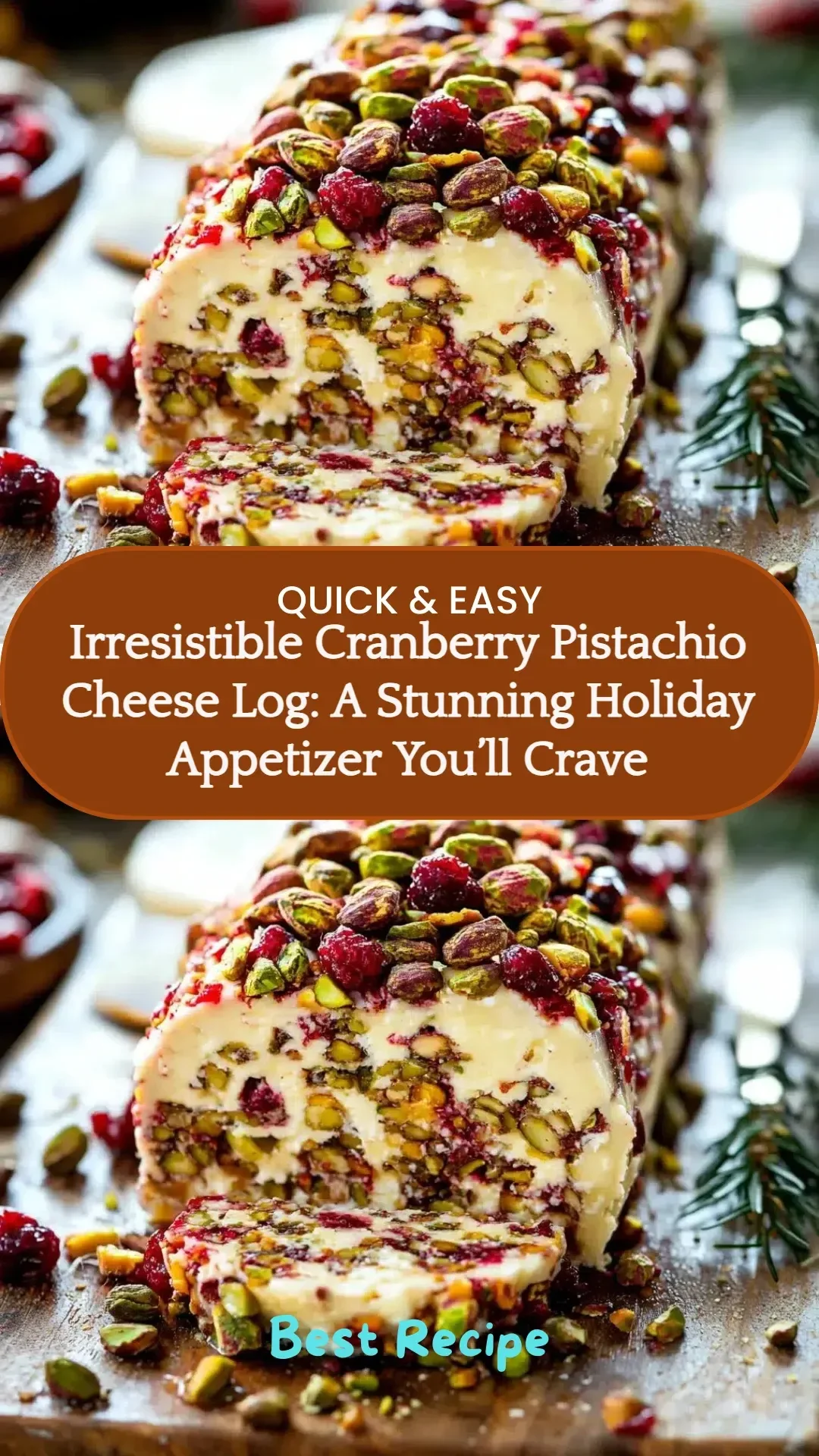 Cranberry Pistachio Cheese Log: a festive and delicious holiday appetizer
