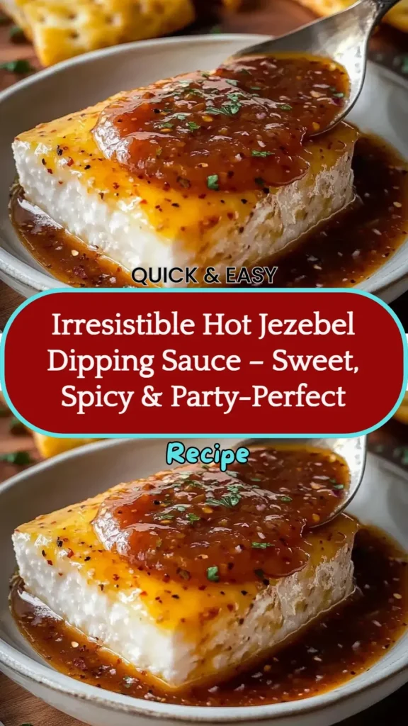 Delicious Jezebel Dipping Sauce served in a bowl with dipping items