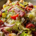 Italian Grinder Salad with fresh vegetables and Italian dressing