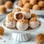 Delicious no-bake Biscoff truffles topped with chocolate and crumbs