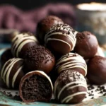 Decadent Oreo truffles made with crushed Oreos and cream cheese