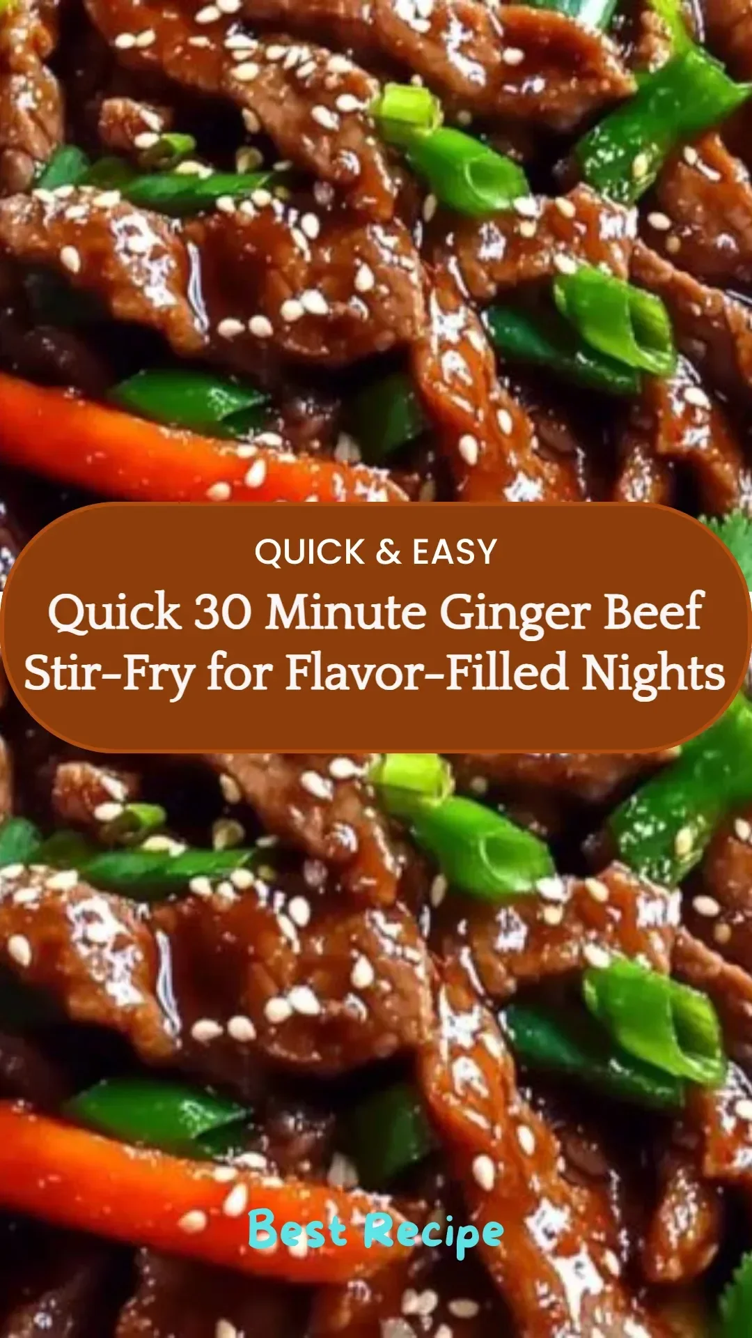 Delicious ginger beef stir-fry served on a plate with fresh vegetables